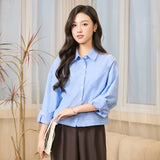 Áo sơ mi dáng boxy croptop năng động | Boxy Oxford Shirt