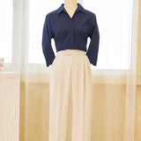 Quần Tây ống đứng thiết kế giấu cúc hiện đại | Palazzo Trousers with darts